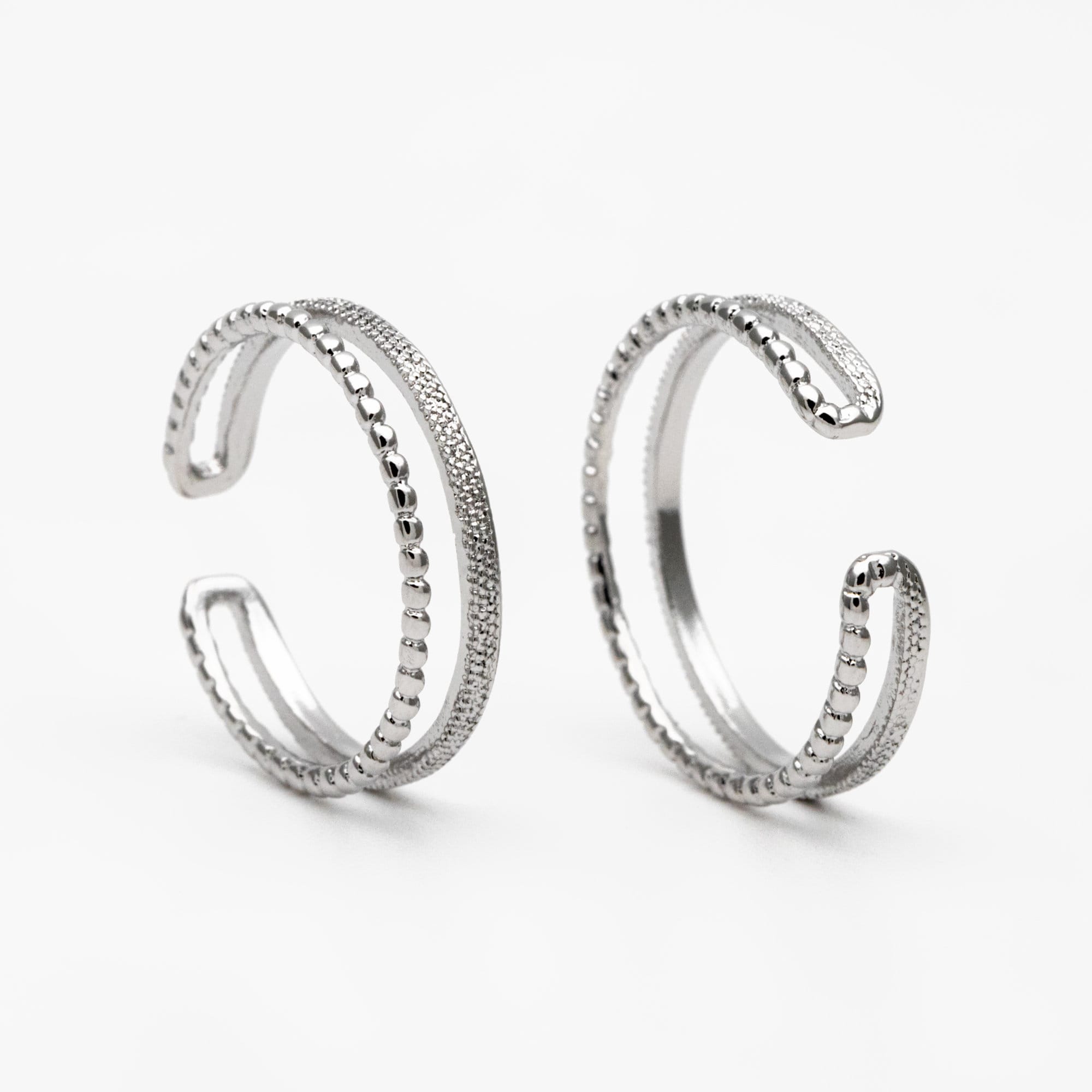 4pcs Double Band Gold/ Silver Ring, Adjustable Ring, Minimalist Ring, Stacking Ring, Wire Open Ring (#JZ-022-D)